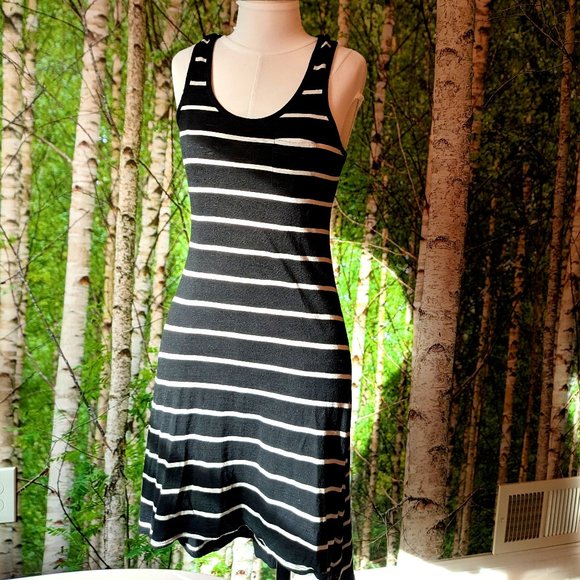Express Jersey Knit Tank Dress with Breast Pocket & High Low Hem - Picture 1 of 7